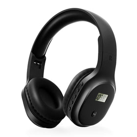 YUFFUN FM headphones front view showing portable design for outdoor listening.