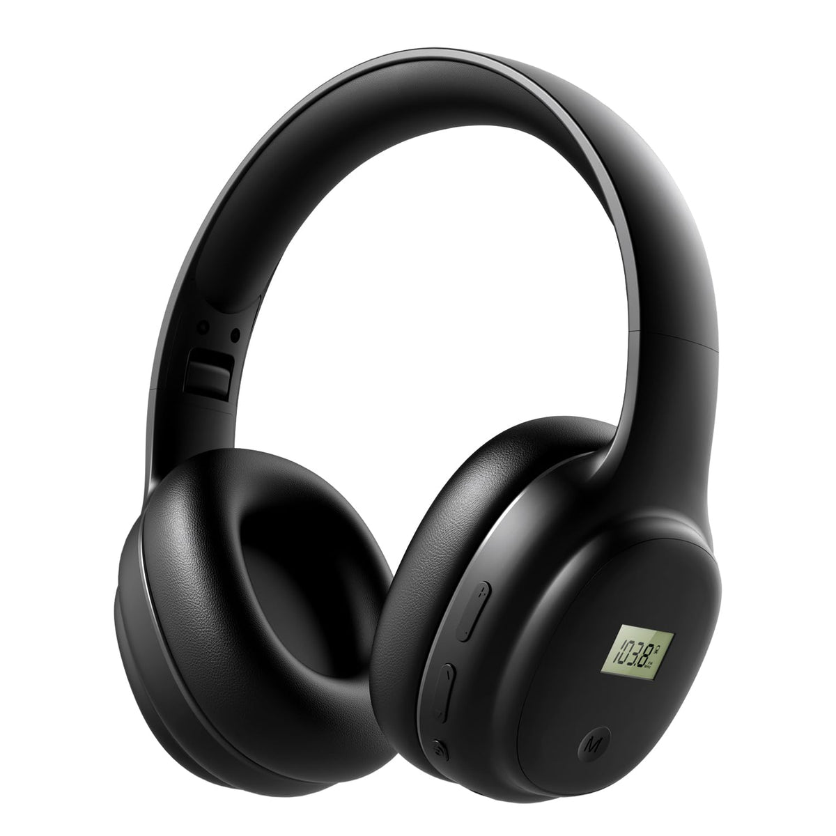 YUFFUN portable FM radio headphones front view with comfortable headband for everyday listening