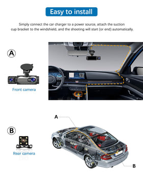 YUINWEN dash cam mounted on a car dashboard highlighting safer driving benefit
