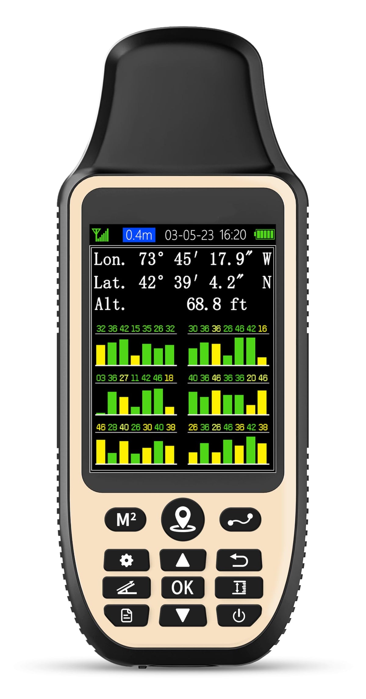 YuisyNie ZL660 handheld GPS with 6 satellites for fast field positioning.