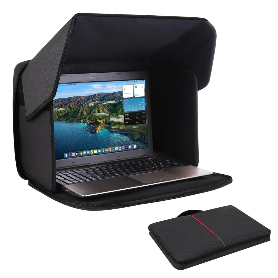 Yumt front view with hood attached for bright-sun readability