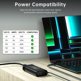 Yuncaiiz 110W USB-C charger includes power cord for complete setup