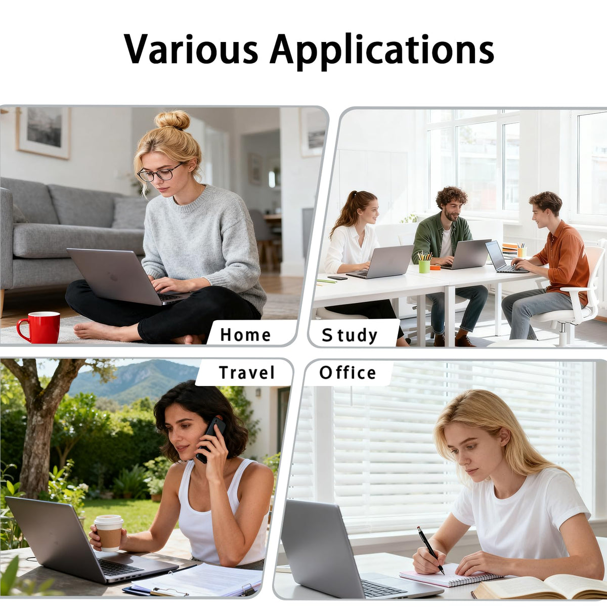 Yuncaiiz 65W USB-C Charger compact design for clutter-free workspace.