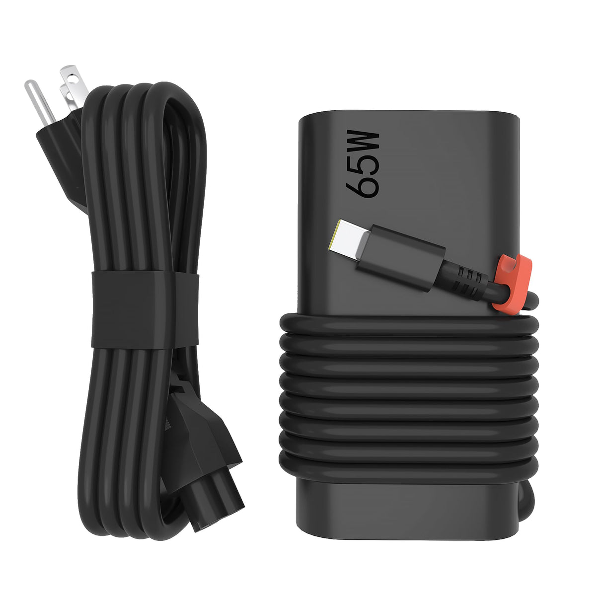 Yuncaiiz 65W USB-C Charger front view, compact and travel-ready.