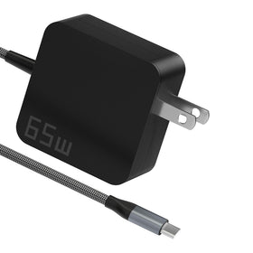 Yuncaiiz 65W USB-C charger front view with fast PD charging and sleek design