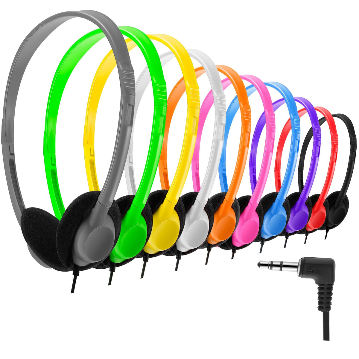 Yunsailing bulk headphones with individual wrapping for easy classroom distribution.