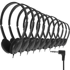 Yunsailing bulk over-ear headphones front view for classrooms and libraries.