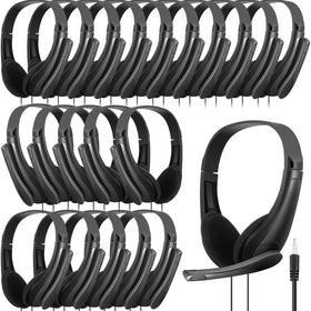 Yunsailing front view of 20-pack headsets showing organized classroom-ready set