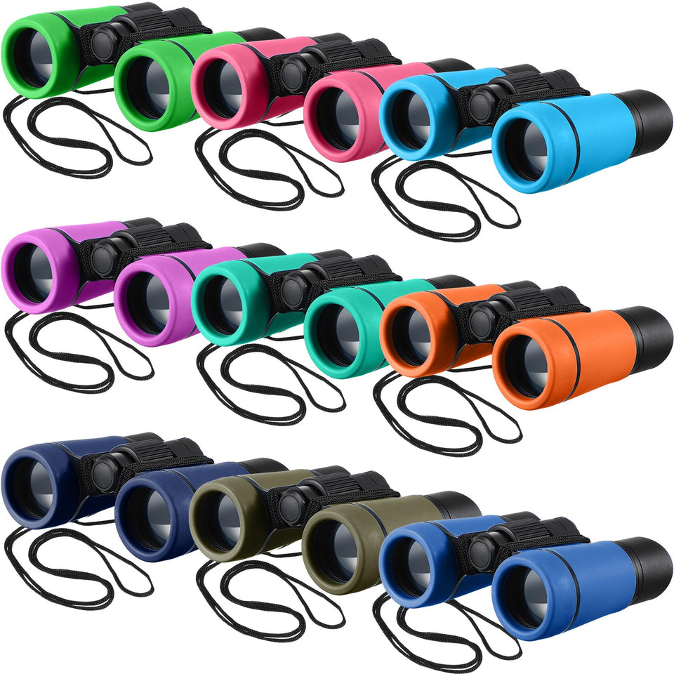 Yunsailing front packaging showing nine colorful binoculars and group use benefit