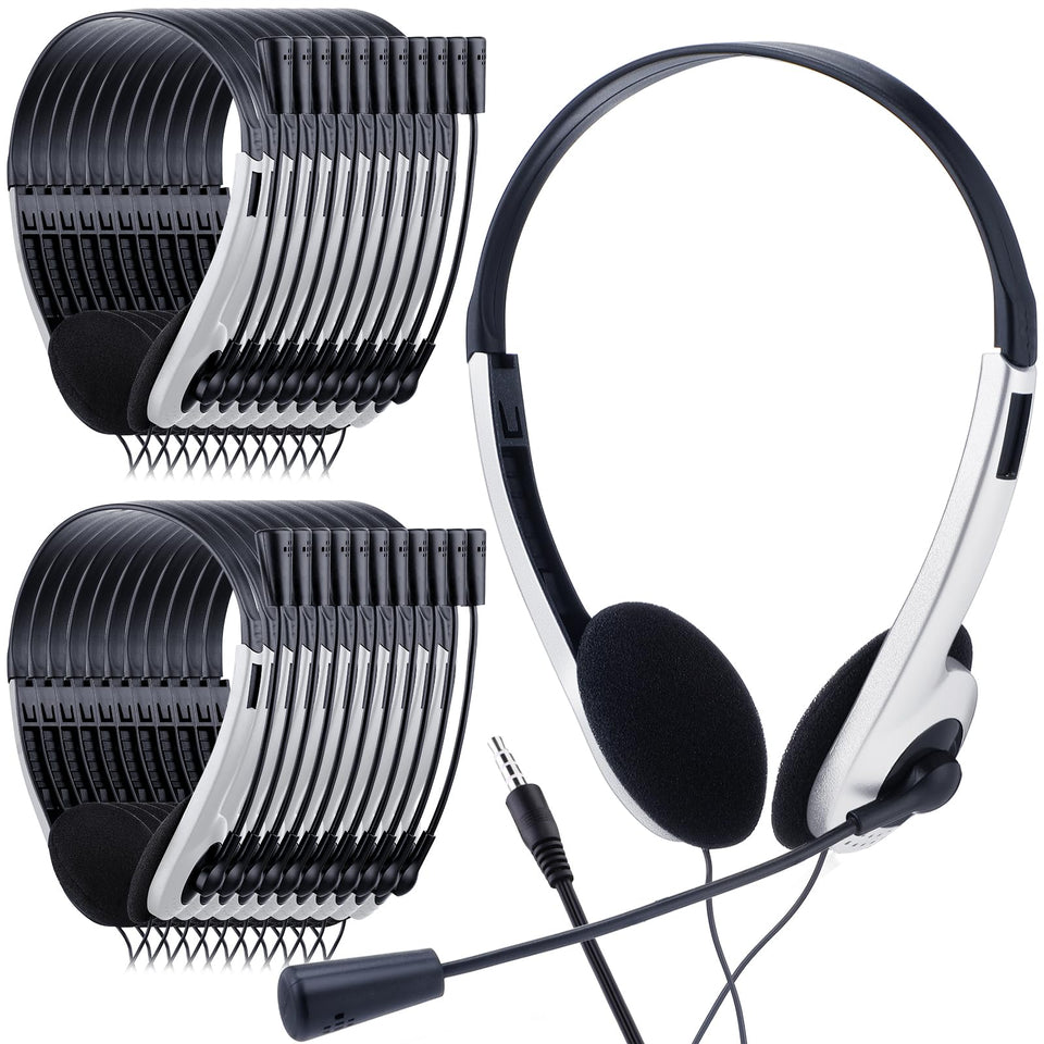 Yunsailing front packaging showing 30-pack headsets and storage convenience