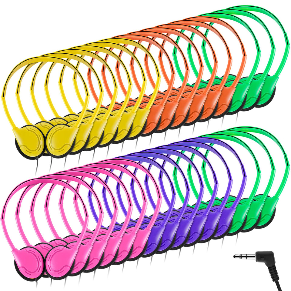 Yunsailing front packaging showing 30 colorful headsets, easy distribution benefit