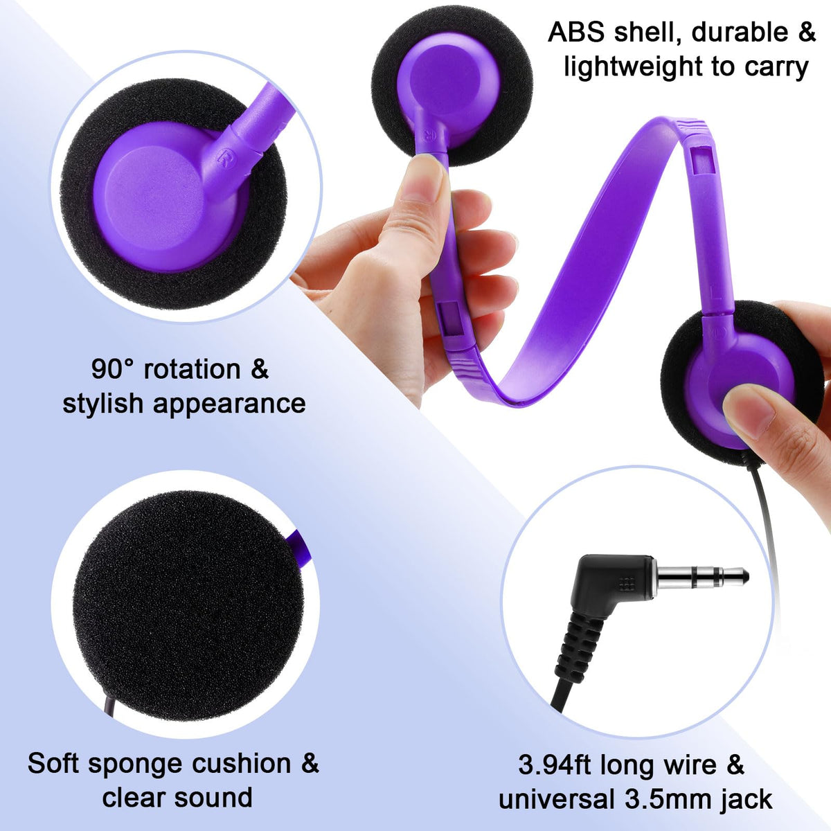 Yunsailing durable ABS shell protects headphones in busy spaces.