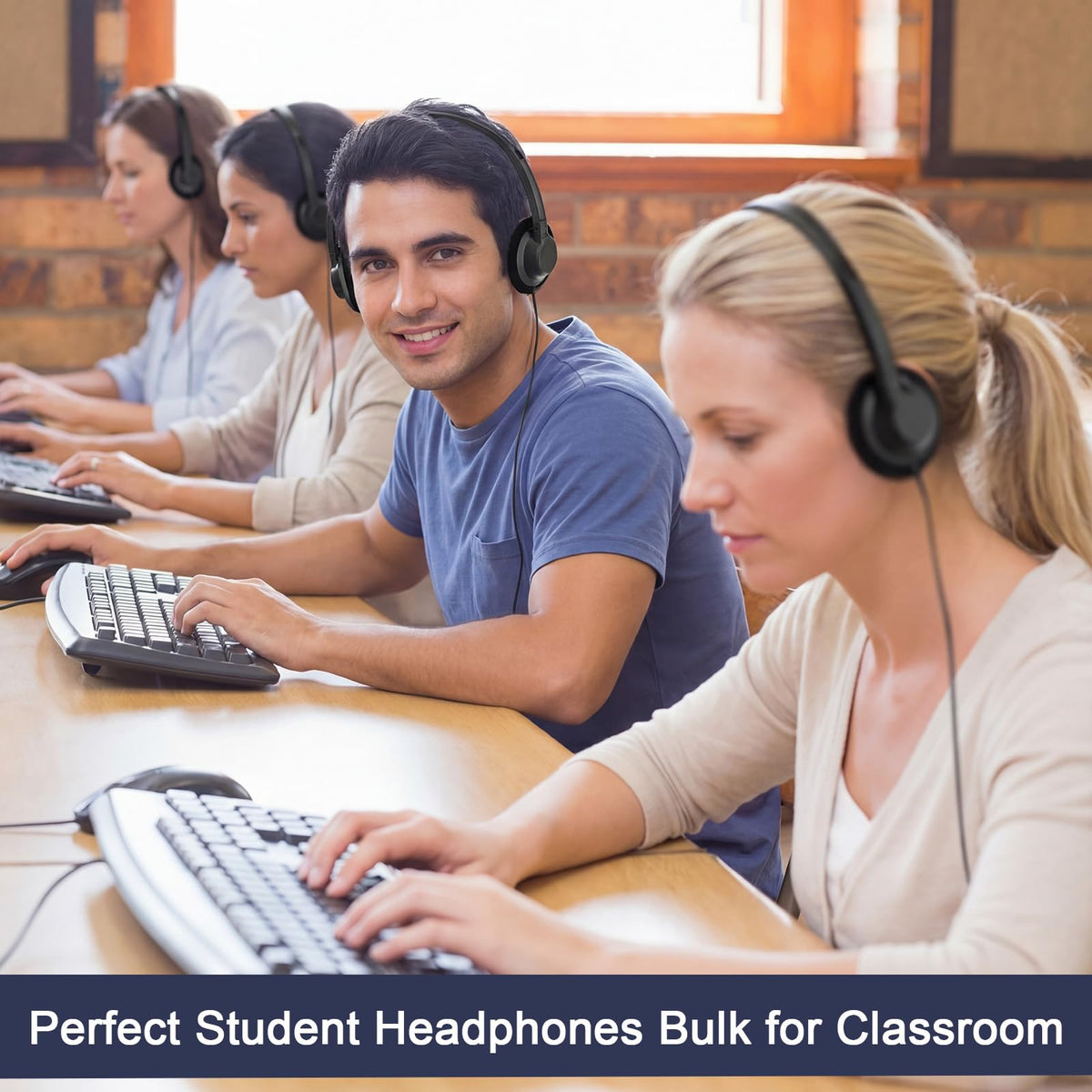Yunsailing headphones with soft ear cushions for comfortable listening during lessons.