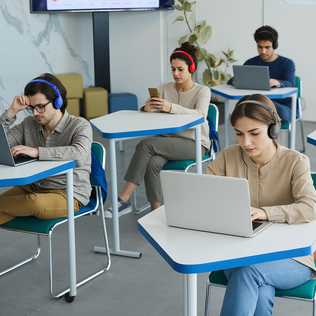 Yunsailing in classroom use with students showing practical group deployment