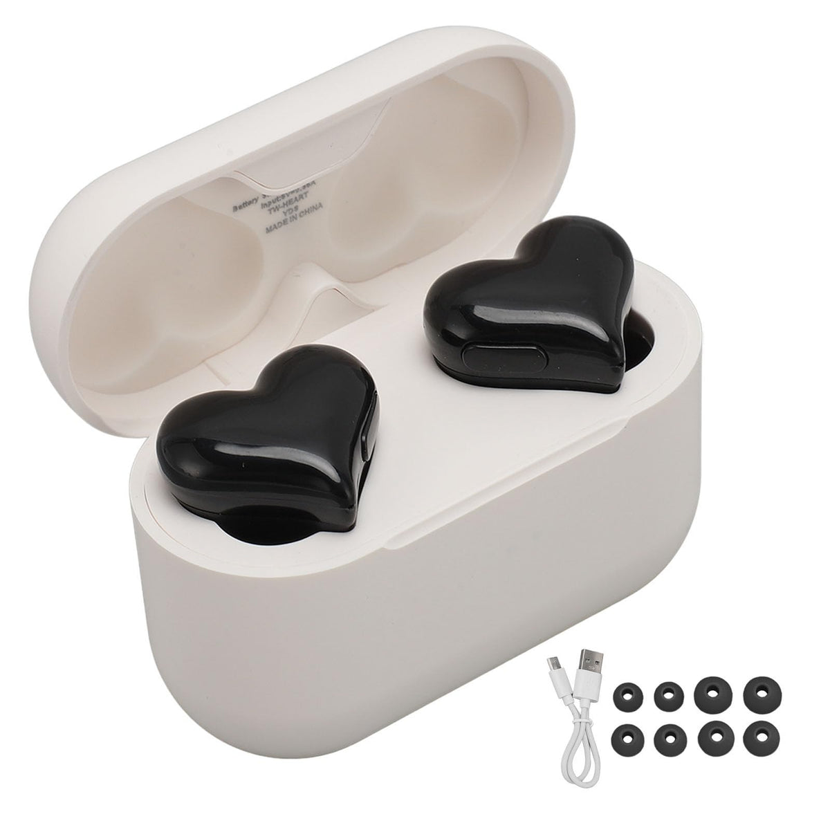 Yunseity heart earbuds ideal for travel, sport, or date night