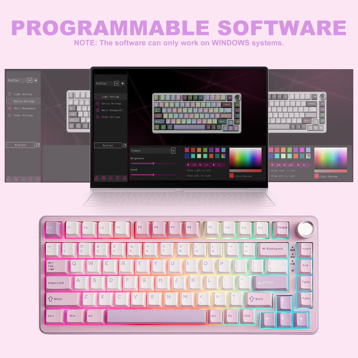 YUNZII B75 PRO hot-swap PCB allows quick switch changes.