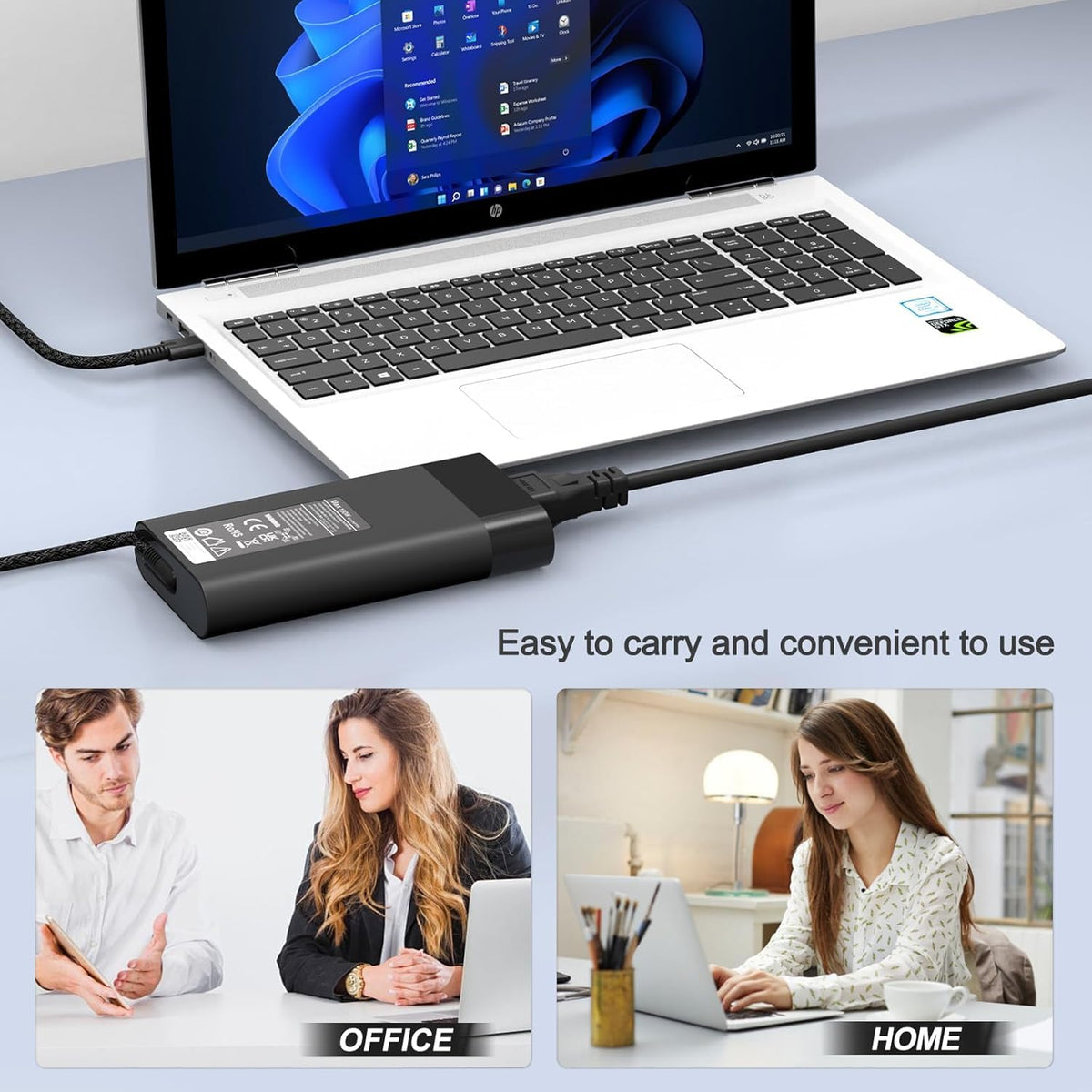 YURCIPWE 100W USB-C charger brand logo, signaling dependable HP compatibility.