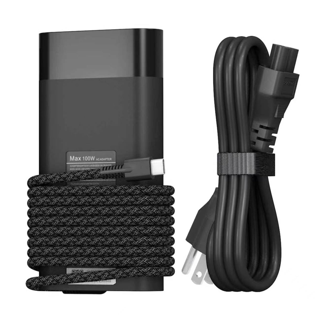 YURCIPWE 100W USB-C laptop charger front view for HP Pavilion, compact travel-ready.
