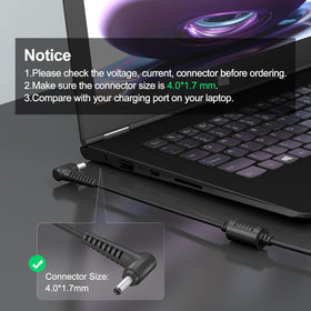 YURCIPWE 65W Lenovo charger back view highlights compact profile