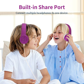 YUSONIC Headphones retractable headband fits ages 3 to 16 for comfort.