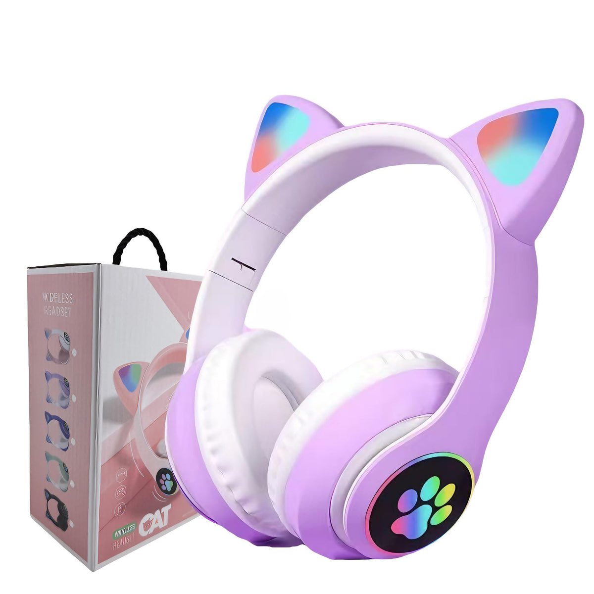 YUSONIC Kids Headphones Lilac folded for easy travel and storage.