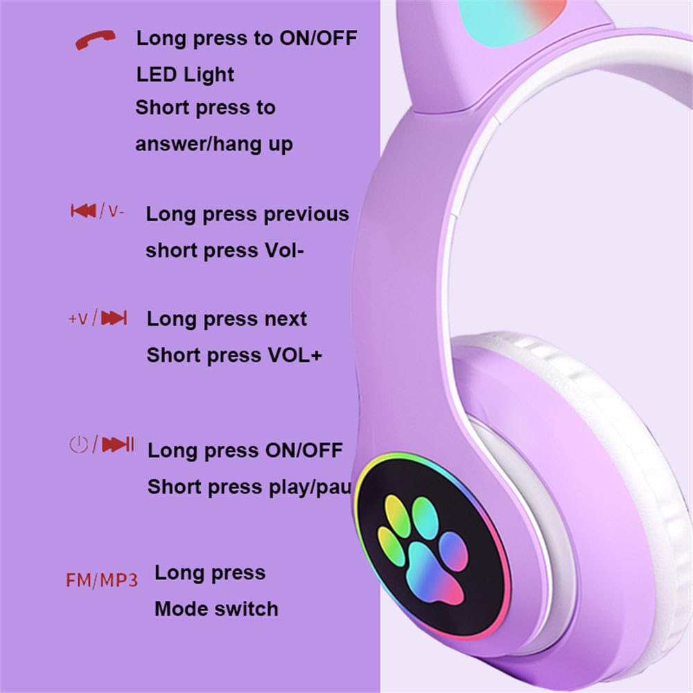 YUSONIC Kids Headphones Lilac microphone close-up for clear classroom calls.