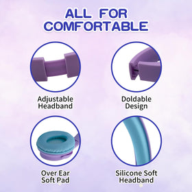YUSONIC E6 purple ear cushions with soft mesh for comfy wear