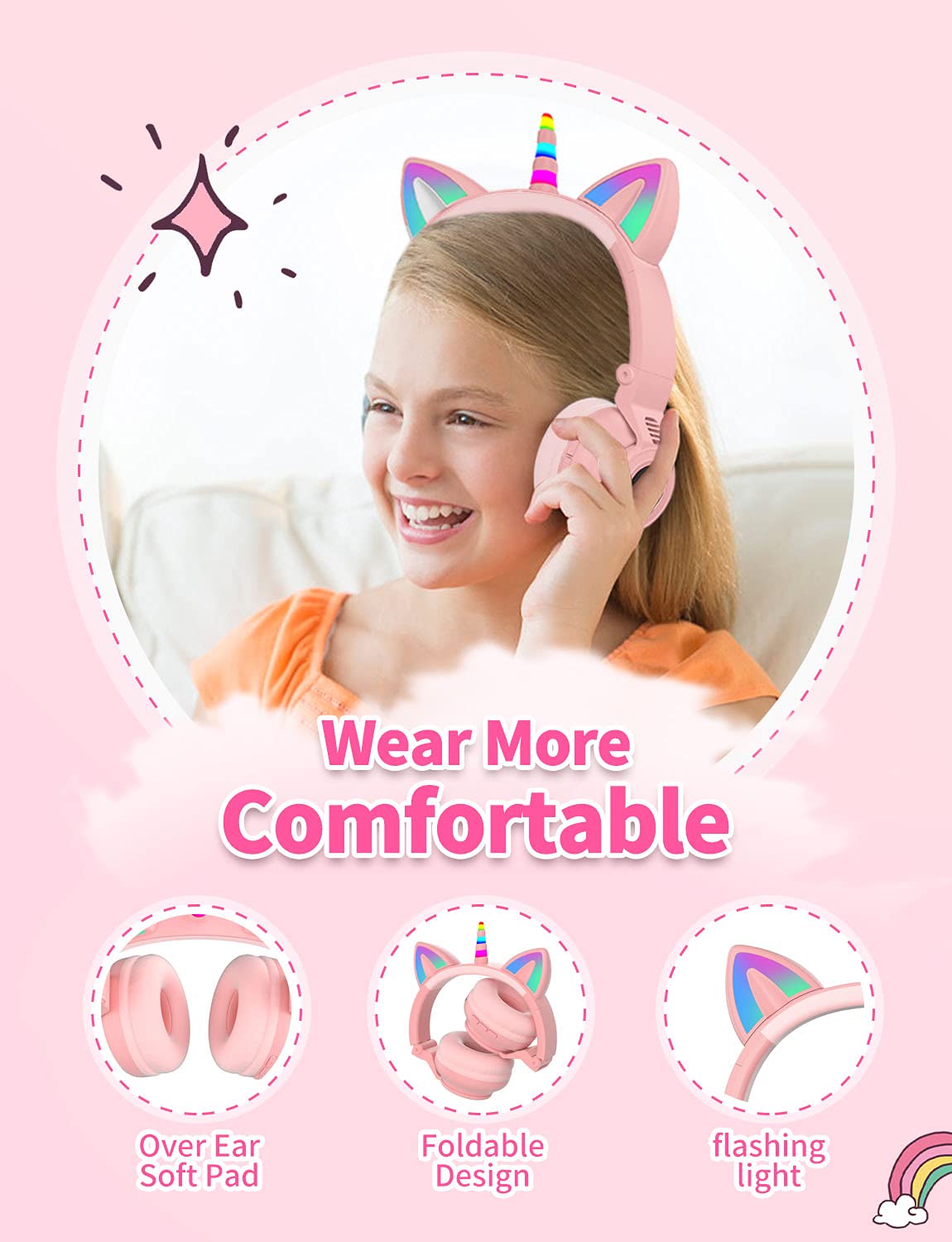 YUSONIC ear cup cushion detail showing soft padding for comfortable wear