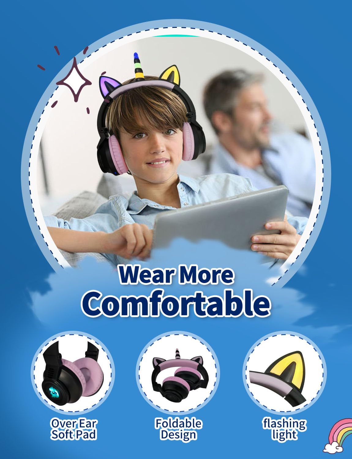 YUSONIC cushioned earcup detail providing comfortable padding