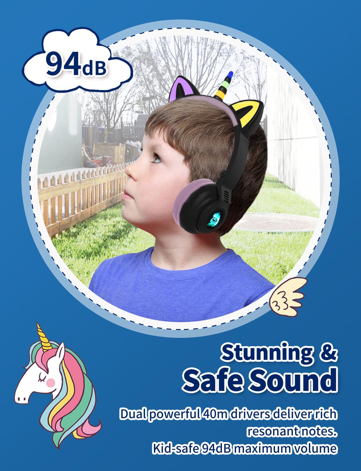 YUSONIC on child demonstrating comfortable fit and secure wear