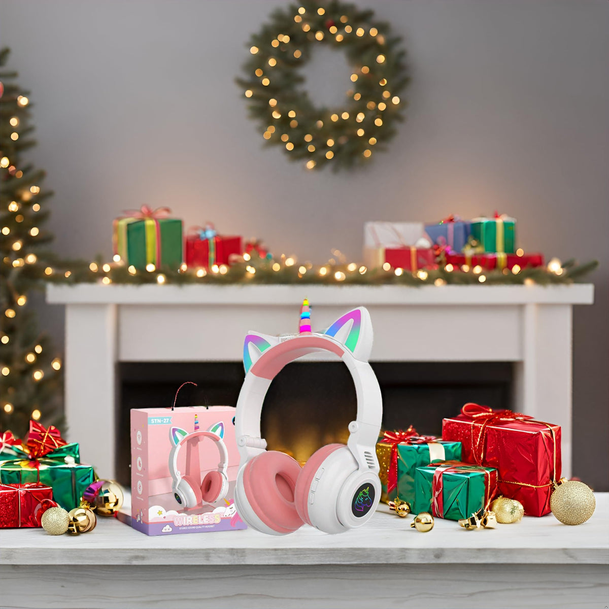 YUSONIC unicorn horn flashing light adds magical mood lighting during use
