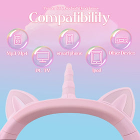 YUSONIC LED lights illuminated on horn and cat ears offering fun visual appeal