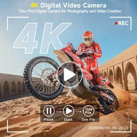 YUSSBCU flip screen open showing 180° rotation for easy vlogging framing