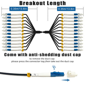 YUTIANHOME 12-core OS2 fiber patch cable, ready for quick plug-and-play installations.