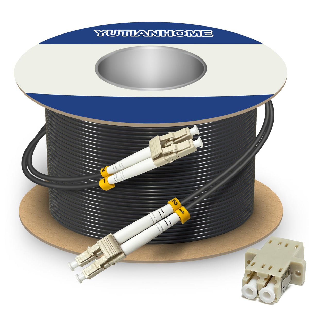 YUTIANHOME 150m LC to LC duplex OM3 outdoor armored fiber cable for rugged installs