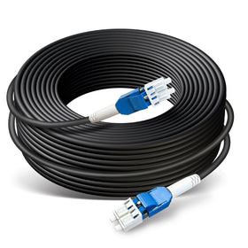 YUTIANHOME coiled 65ft armored outdoor fiber cable showing durable build and length benefit