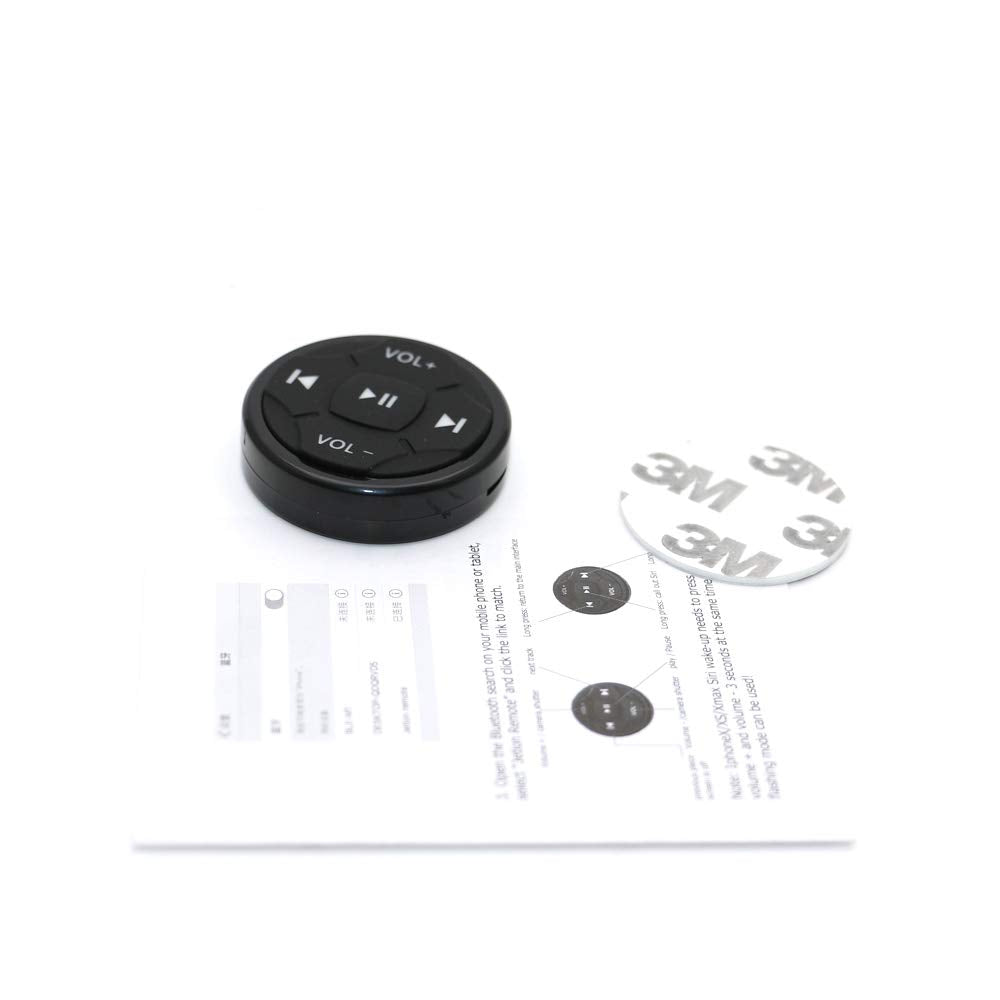 Button mounted on car steering wheel for accessible control