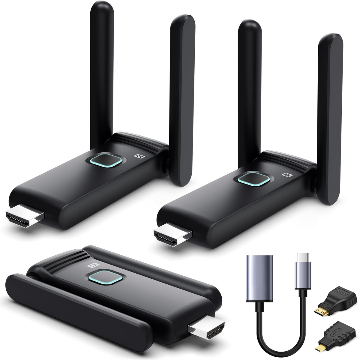 YUYUNLOMN wireless HDMI sender delivers crisp video to up to six displays.