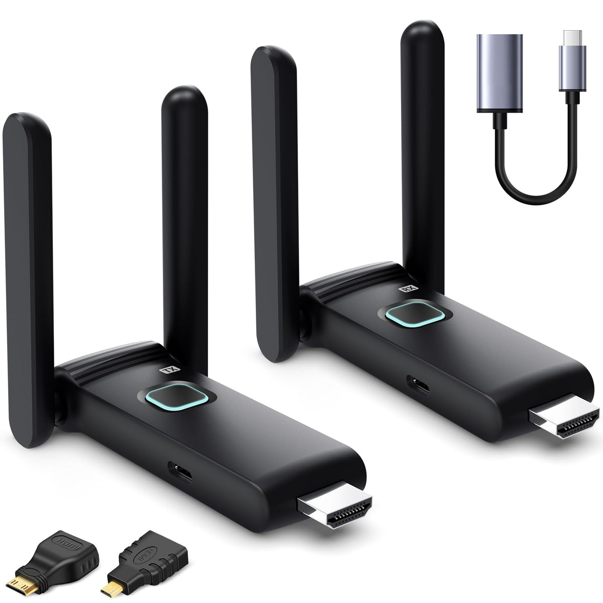 YUYUNLOMN wireless HDMI transmitter antenna setup for stable streaming.