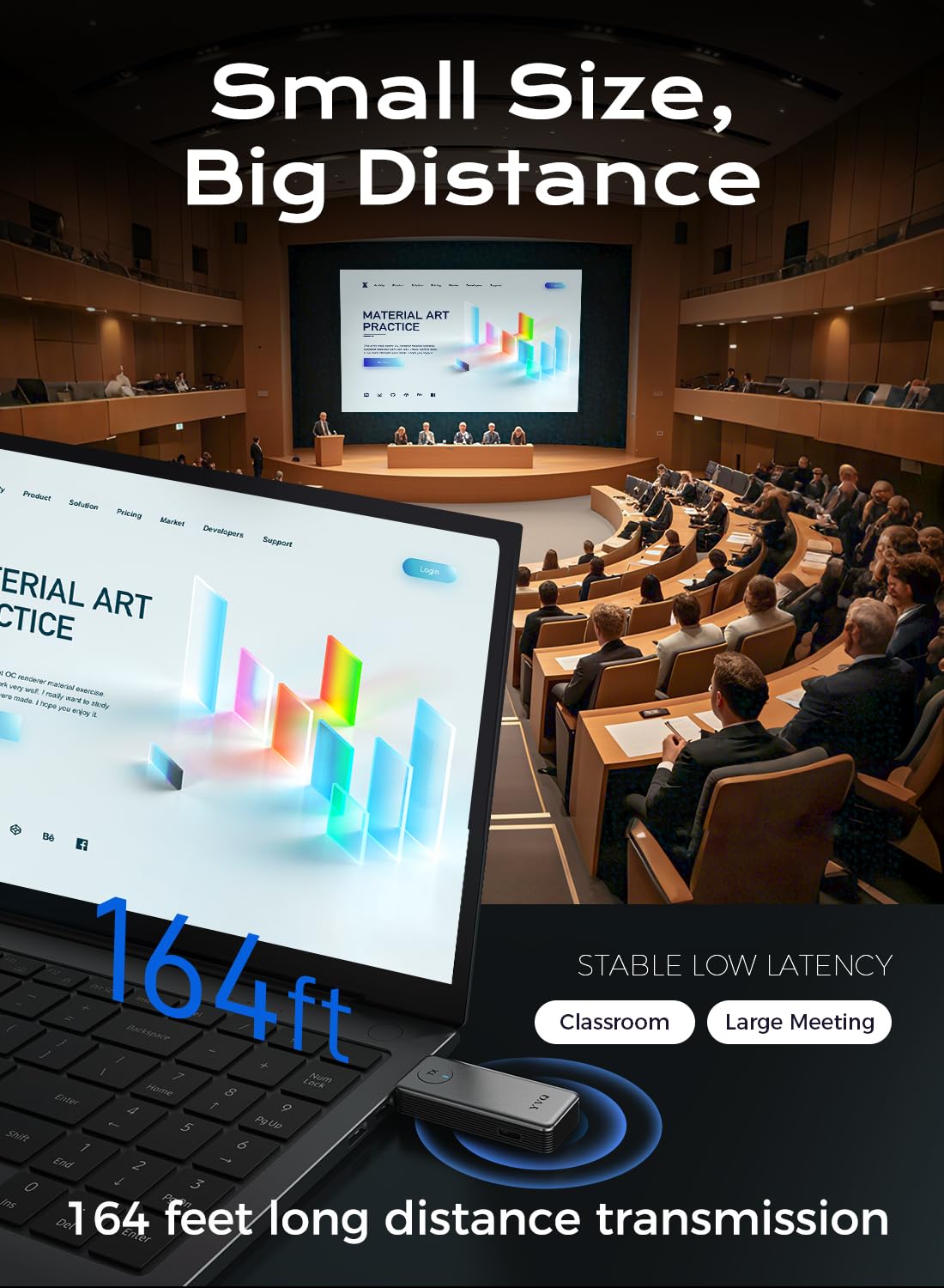 YVQ used in classroom presentation showing seamless display sharing benefit