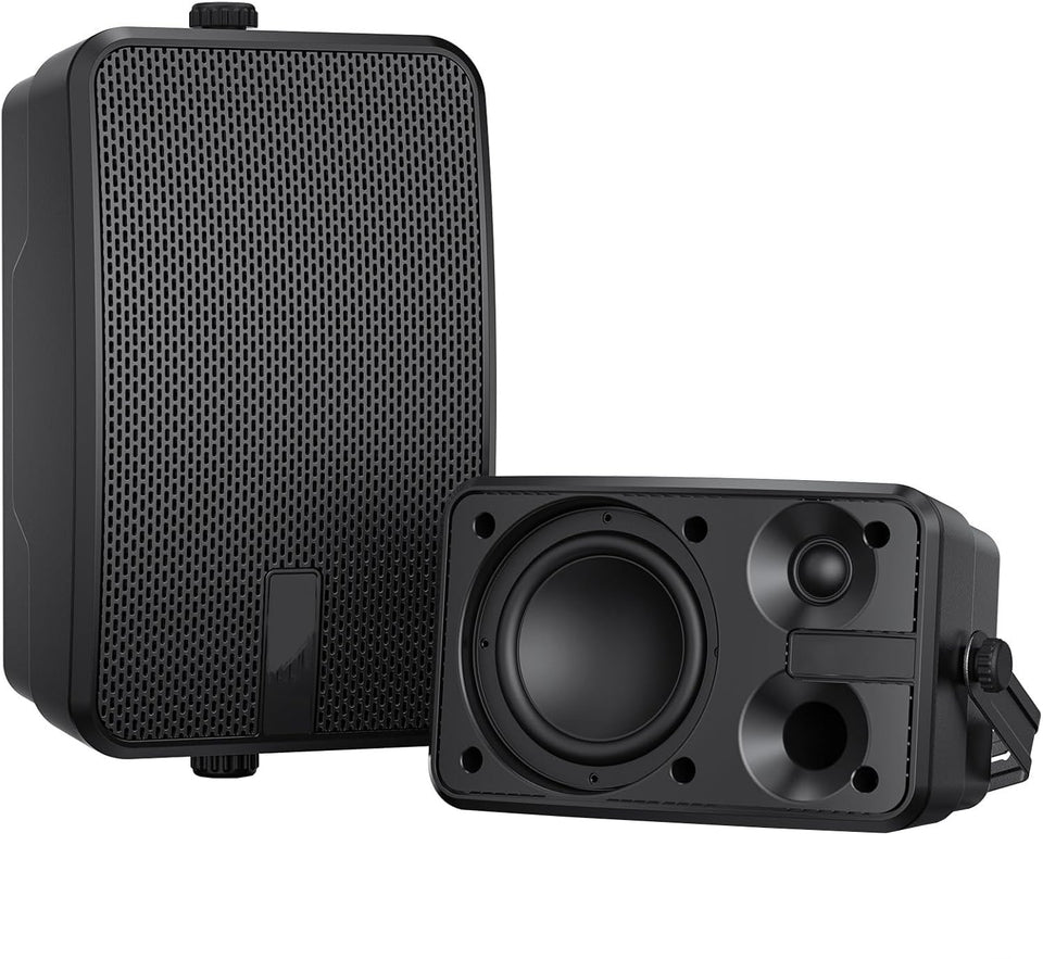 YVU front view speakers showing design and durable grill for outdoor use