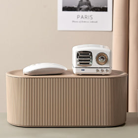 YWHWXB compact desk organizer blends with any workspace while hiding cables.