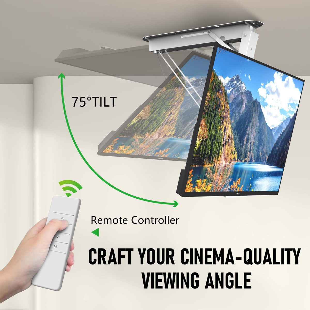 Bump-proof protection helps safeguard TV and viewer.