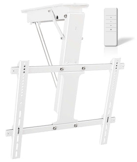 Ywin electric ceiling TV mount with remote for easy angle control.