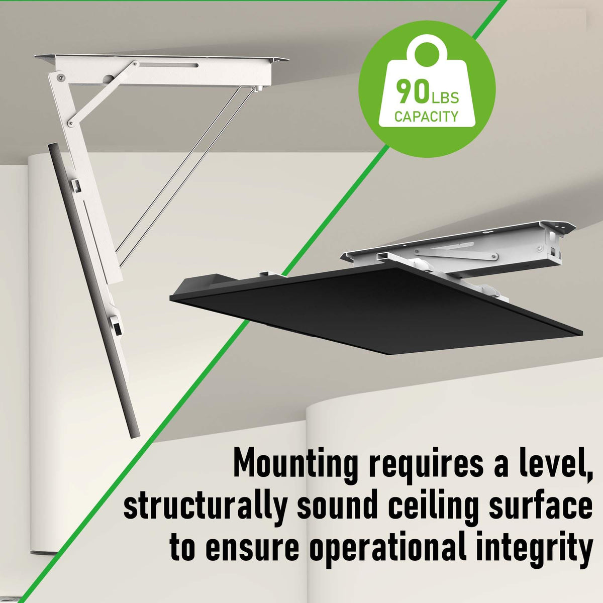 Compact 4.3-inch stowed profile for tidy rooms.