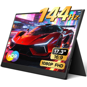 Yxk portable monitor front view shows a 17.3-inch display for immersive work and play