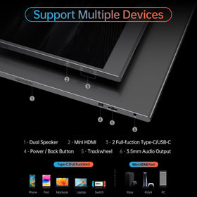 Yxk portable monitor mini HDMI input enables quick setup with consoles.