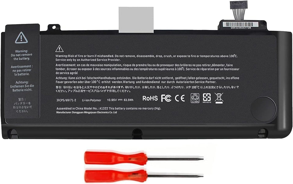 YXKC A1322 battery front view for MacBook Pro 13-inch replacement