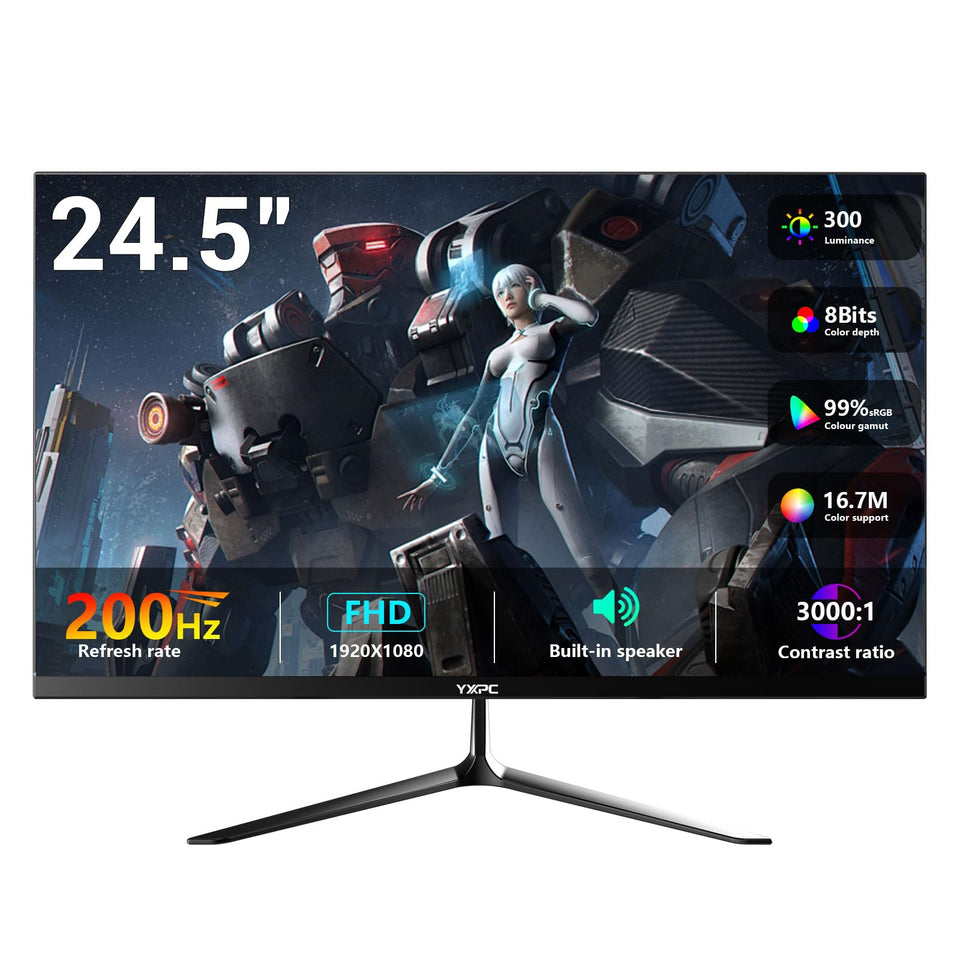 YXPC 24.5-inch bezel-less gaming monitor with edge-to-edge visuals for immersive play