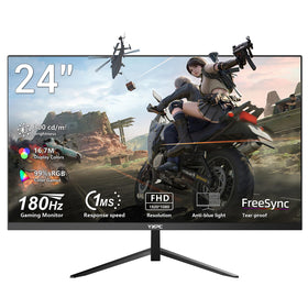 YXPC 24-inch monitor front view; frameless design for compact desks.
